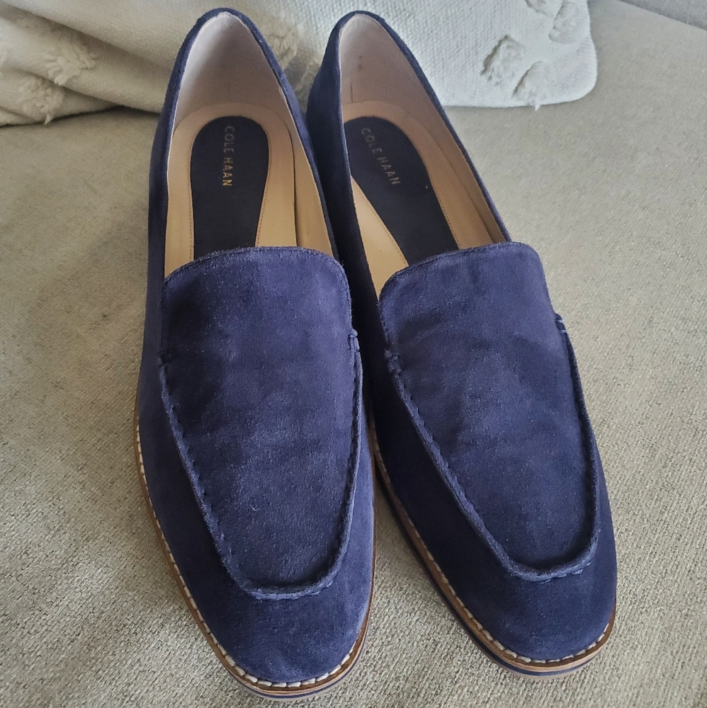 Cole Haan Blue Seude Loafers Size 10.5
